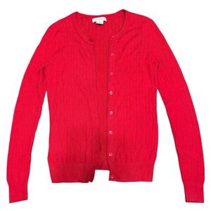 Liz Claiborne Vibrant Pink Button-Up Cardigan